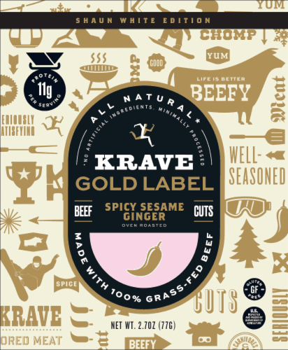 Krave Gold Label Shaun White Edition Spicy Sesame Ginger Beef Cuts