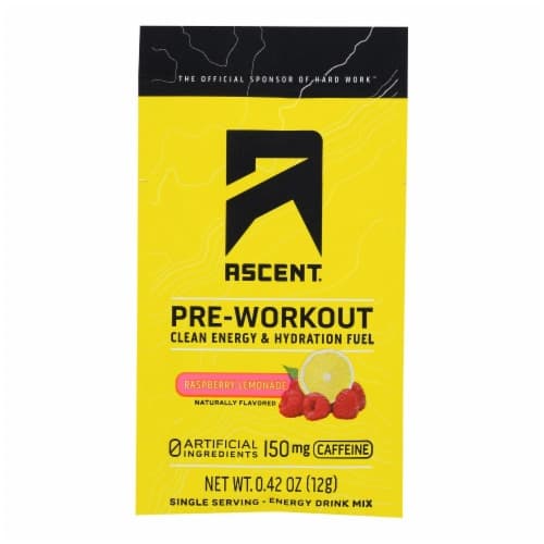 Ascent Pre-Workout Raspberry Lemonade Hydration Powder
