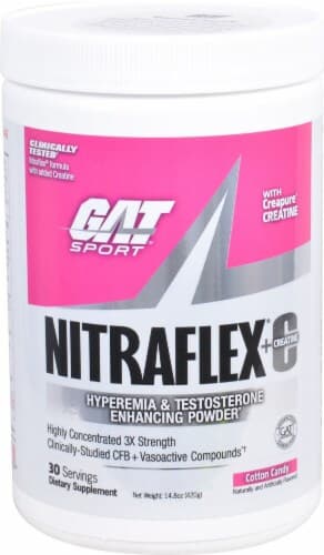 Gat Sport Nitraflex Cotton Candy Flavored Hyperemia & Testosterone Enhancing Powder