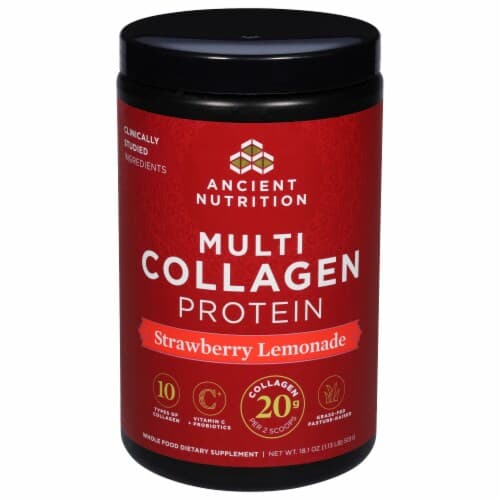 Ancient Nutrition Strawberry Lemonade Multi Collagen Protein Powder