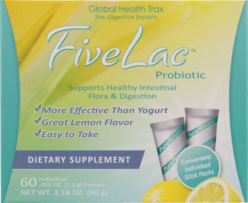 Global Health Trax Fivelac Probiotic Lemon