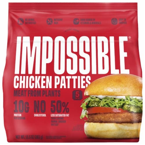Impossible Chicken Patties Made From Plants Fully Cooked