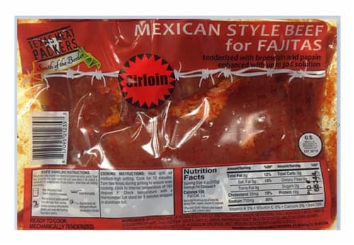 Texas Meat Packers Mexican Style Beef For Fajitas