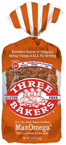 Three Bakers Max Omega Whole Grain Bread