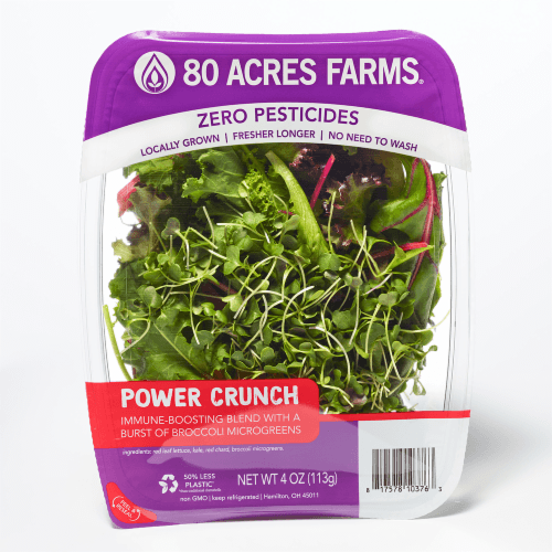80 Acres Farms Power Crunch Salad Blend Mix With Lettuce Kale Chard & Microgreens
