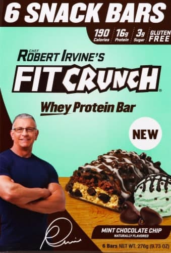 Robert Irvine'S Fit Crunch Mint Chocolate Chip Whey Protein Bars
