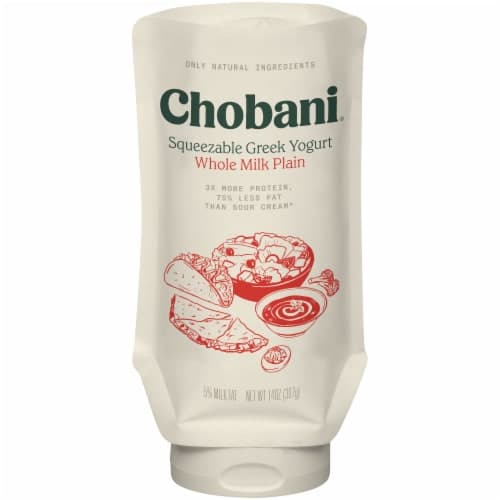 Chobani Savor Plain Whole Milk Squeezable Greek Yogurt