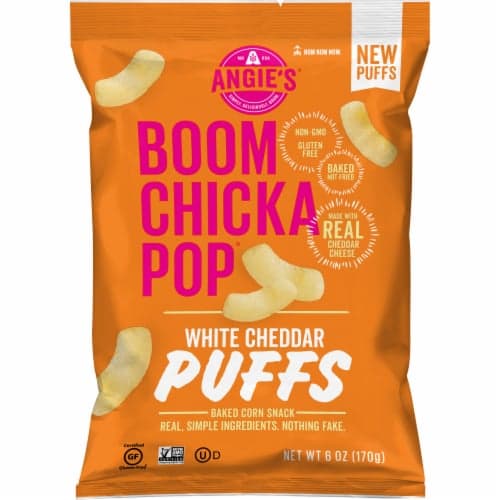 Angie'S Boomchickapop White Cheddar Baked Corn Puff Snacks