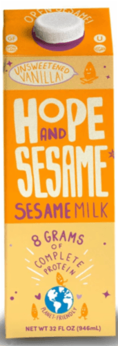 Hope & Sesame Unsweetened Vanilla Sesame Milk