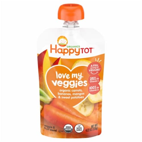 Happy Tot Organics Stage 4 Carrots Bananas Mangos And Sweet Potatoes Pouch