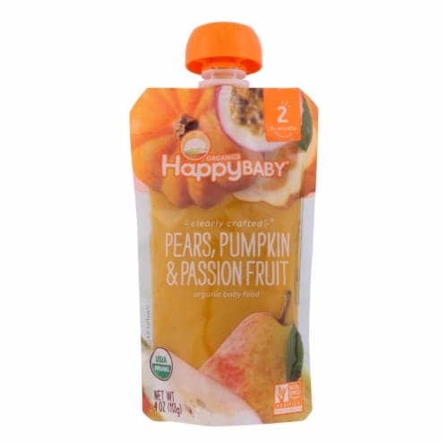 Happy Baby Organics Pears Pumpkin & Passion Fruit Stage 2 Baby Food Pouch
