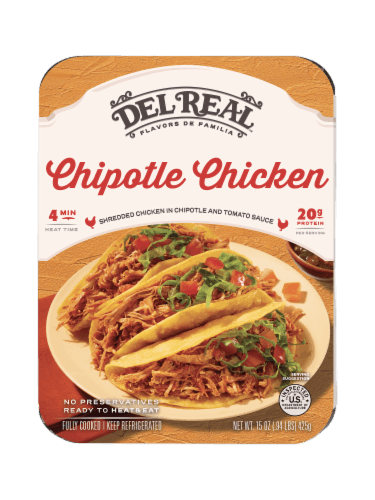 Del Real Foods Gluten Free Chipotle Chicken Tinga De Pollo