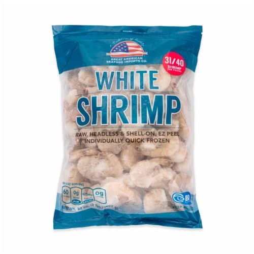 Great American Seafood Raw Ez Peel White Shrimp 31/40 Per Pound