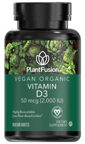 Plantfusion Vegan Organic Vitamin D3 Vegan Tablets 50Mcg