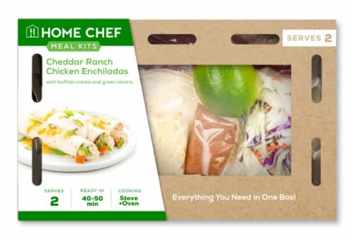 Home Chef Meal Kit Cheddar Ranch Chicken Enchiladas With Buffalo Crema And Green Onions