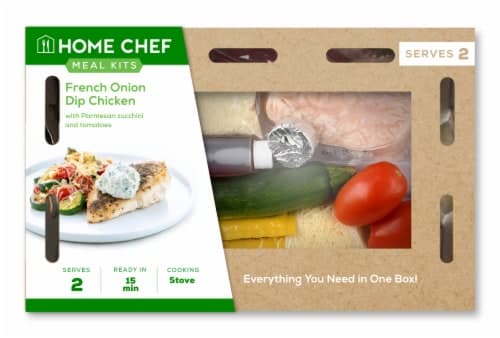 Home Chef Meal Kit French Onion Dip Chicken With Parmesan Zucchini And Tomatoes