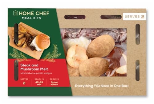 Home Chef Meal Kit Steak And Mushroom Melt On Pretzel Bun