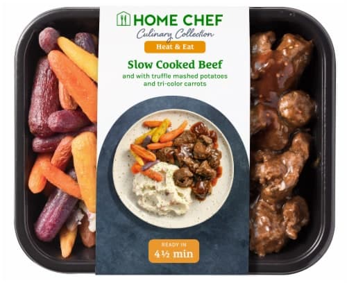 Home Chef Heat And Eat Culinary Collection Slow Cooked Beef Truffle Mashed Potatoes And Carrots
