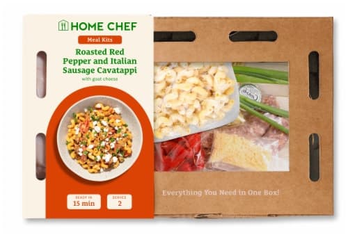 Home Chef Meal Kit Roasted Red Pepper And Italian Sausage Penne With Goat Cheese