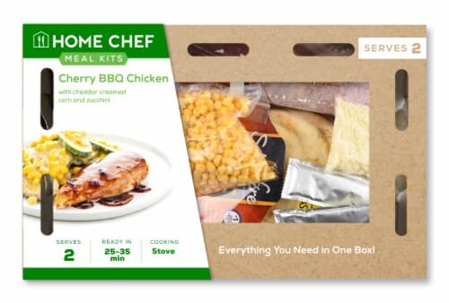 Home Chef Meal Kit Cherry Bbq Chicken With Cheddar Creamed Corn And Zucchini