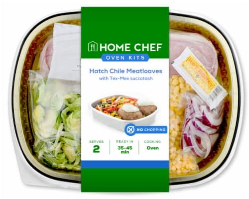 Home Chef Oven Kit Hatch Chile Meatloaves With Tex-Mex Succotash