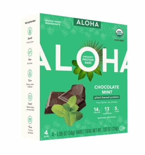 Aloha Chocolate Mint Organic Plant-Based Protein Bars