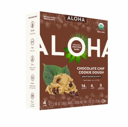 Aloha Chocolate Chip Cookie Dough Organic Plant-Based Protein Bars