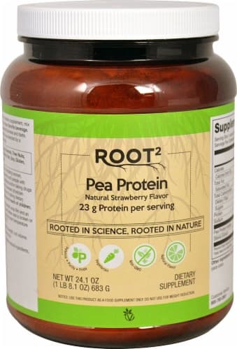 Vitacost Root2 Natural Strawberry Flavor Pea Protein Dietary Supplement