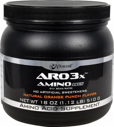 Vitacost Aro  Natural Orange Punch Flavor 3X Amino Plus Supplement