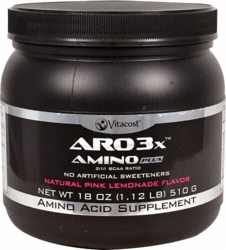 Vitacost Aro Natural Pink Lemonade Flavor 3X Amino Plus Supplement