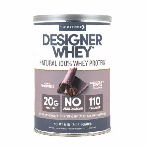 Designer Protein  Natural 100% Whey Protein Powder   Chocolate Mocha