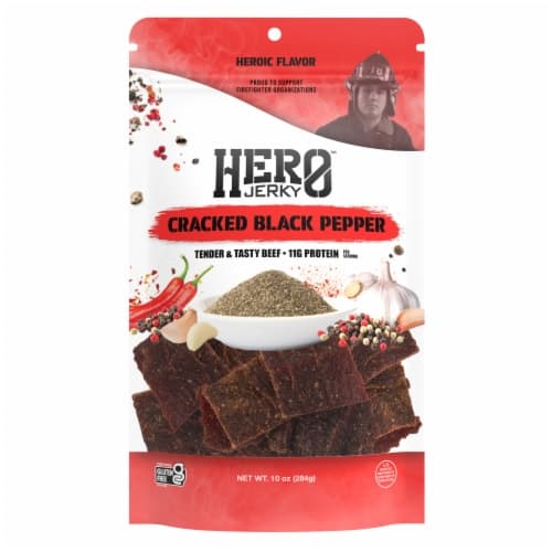 Hero Snacks Cracked Black Pepper Classic Beef Jerky