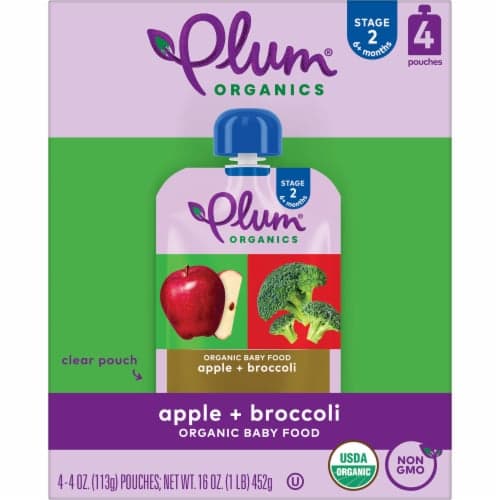 Plum Organics Apple And Broccoli Stage 2 Baby Food Pouch