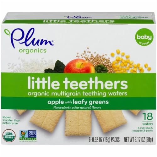 Plum Organics Little Teethers Apple With Leafy Greens Wafers