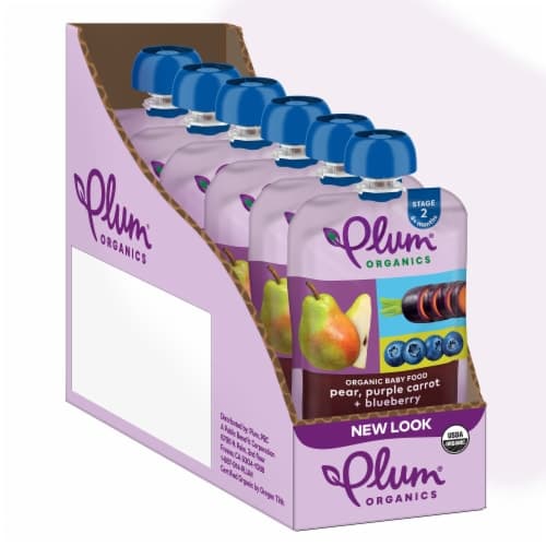 Plum Organics Pear Purple Carrot & Blueberry Stage 2 Organic Baby Food Pouches