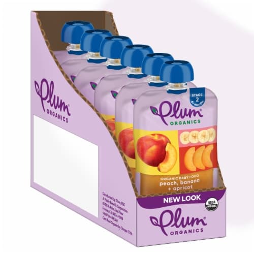 Plum Organics Peach Banana & Apricot Stage 2 Baby Food Pouches Pouch