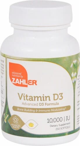 Zahler Vitamin D3 Softgels 10000Iu