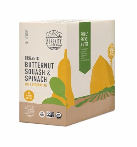 Serenity Kids Organic Butternut Squash & Spinach Baby Food Pouches