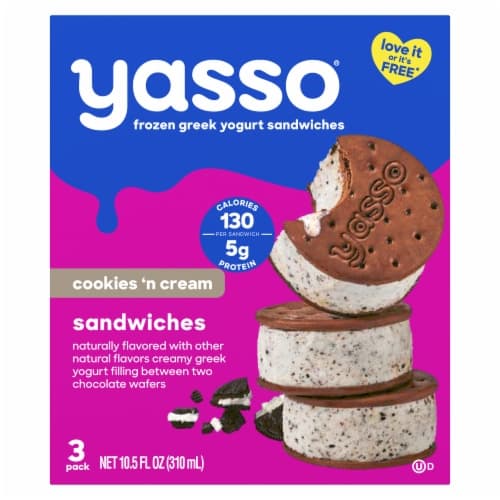 Yasso Cookies N Cream  Greek Yogurt Sandwich