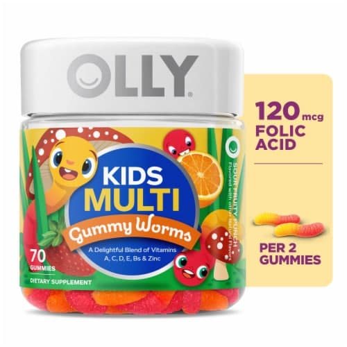Olly Kids Multi Gummy Worms Sour Fruity Punch