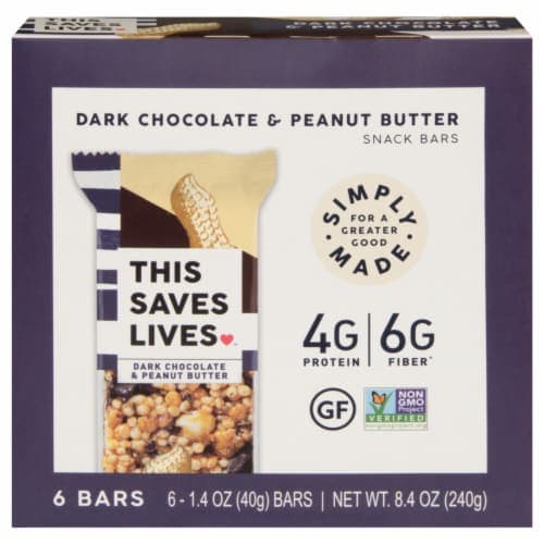 This Saves Lives Dark Chocolate & Peanut Butter Protein Bars