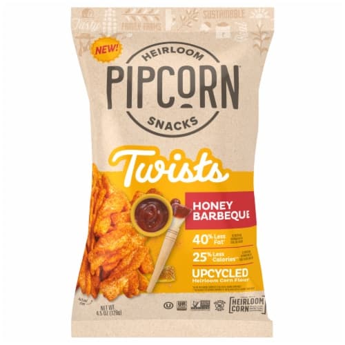 Pipcorn Heirloom Snacks Honey Barbecue Twists