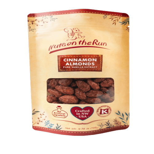 Nuts On The Run Cinnamon Almonds With Pure Vanilla Extract
