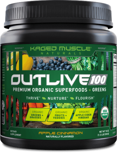 Kaged Muscle Naturals Multivitamin Outlive Organic Superfoods Greens Apple Cinnamon Supplements