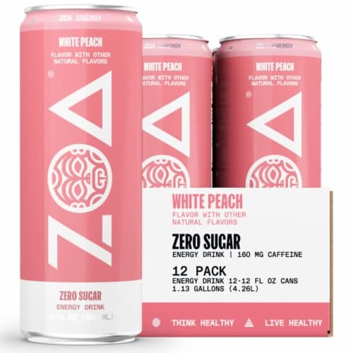 Zoa Sugar-Free White Peach Energy Drink