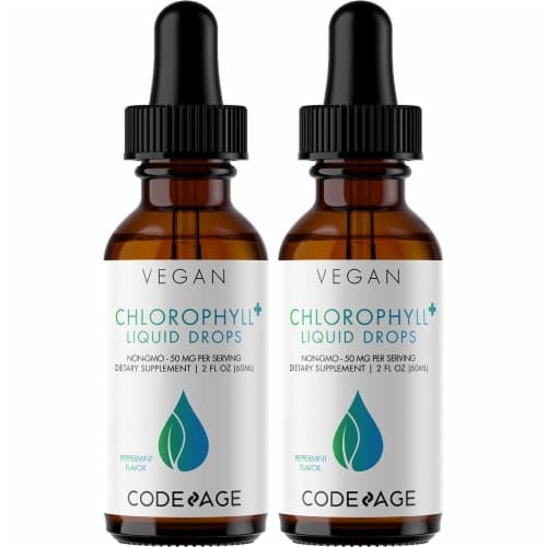 Codeage Vegan Peppermint Flavor Chlorophyll Dietary Supplement Liquid Drops