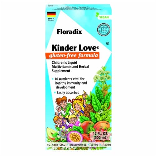 Floradix Kinder Love Gluten-Free Children'S Liquid Multivitamin And Herbal Supplement