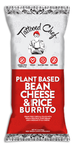 Tattooed Chef Gluten-Free Plant Based Bean Cheese & Rice Burrito