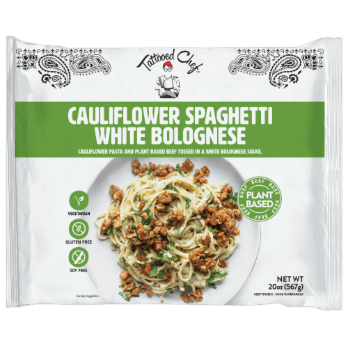 Tattooed Chef Cauliflower Spaghetti White Bolognese