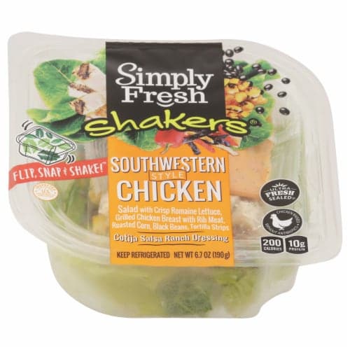 Simply Fresh Salad Bowl Kit - Southwestern Style Shaker With Chicken